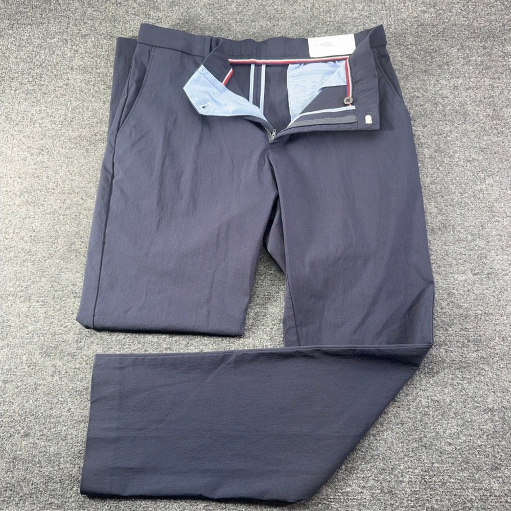 Tommy Hilfiger Mens Stretch Dress Pants Navy Blue Wrinkle Resistant 32x31